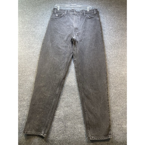 Levi's Other - Vintage Levis 550 Jeans Mens 36x32 (32x30 Actual) Black Taper Leg Y2K ORANGE TAB